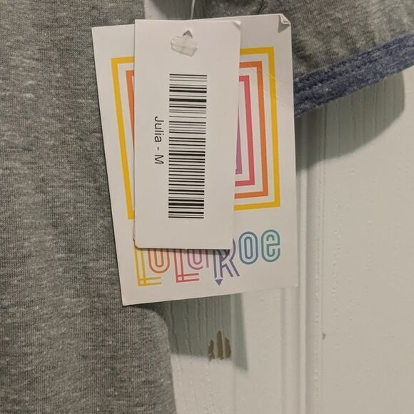 LulaRoe Julia Gray Raglan style Dress Sz M NWT - Picture 4 of 6